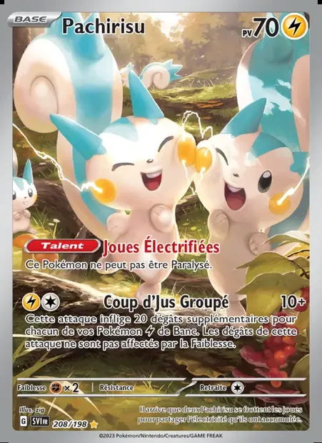 Pachirisu, carte Pokémon SVI 208 — extension Écarlate et Violet