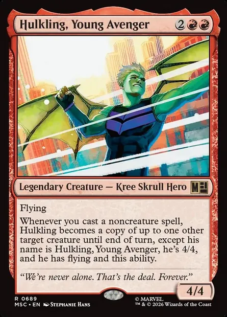 Hulkling, Young Avenger, Magic card MSC 689 — Marvel Super Heroes Commander set