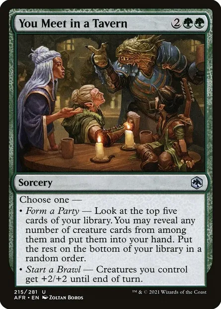 You Meet in a Tavern, Magic card AFR 215 — Adventures in the Forgotten Realms set