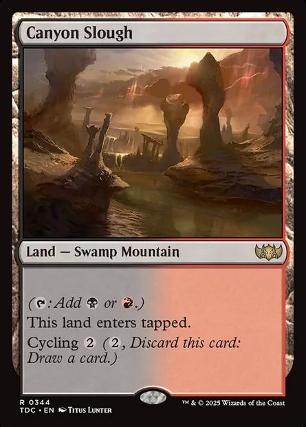 Canyon Slough, Magic card TDC 344 — Tarkir: Dragonstorm Commander set