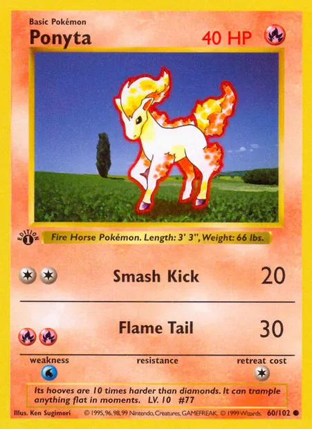 Ponyta, Pokémon card BS 60 — Base Set set