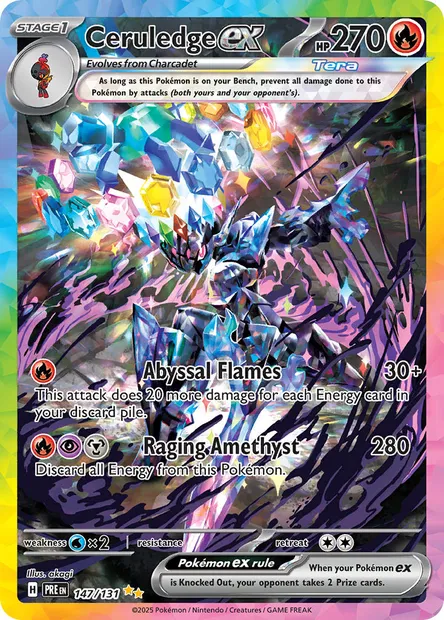 Ceruledge ex, Pokémon card PRE 147 — Prismatic Evolutions set