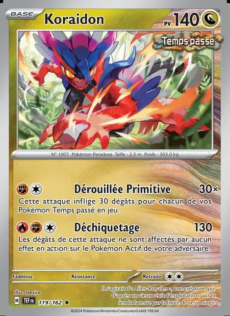 Koraidon, carte Pokémon TEF 119 — extension Forces Temporelles