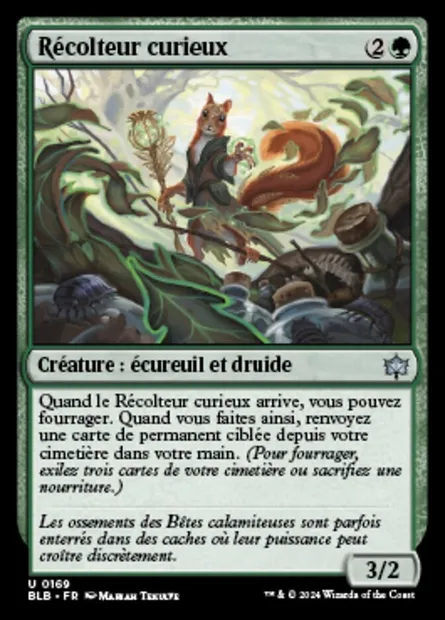 Récolteur curieux, carte Magic BLB 169 — extension Bloomburrow