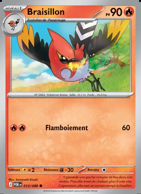 Braisillon, carte Pokémon POR 013 — extension Équilibre Parfait