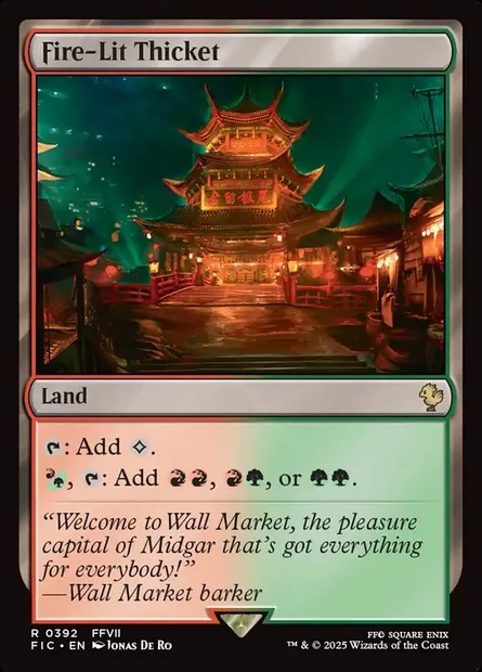 Fire-Lit Thicket, Magic card FIC 392 — Final Fantasy Commander set