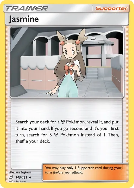 Jasmine, Pokémon card TEU 145 — Team Up set