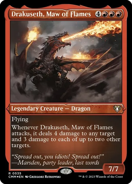 Drakuseth, Maw of Flames, Magic card CMM 535 — Commander Masters set