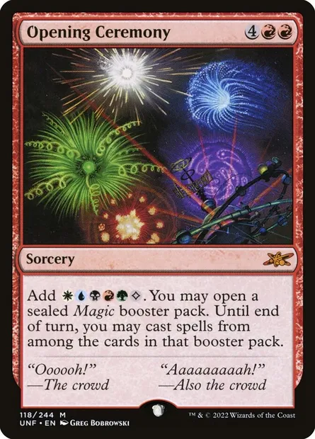 Opening Ceremony, carte Magic UNF 118 — extension Unfinity