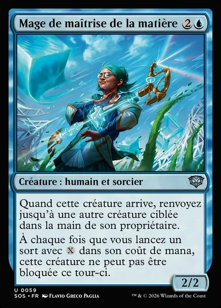 Mage de maîtrise de la matière, carte Magic SOS 59 — extension Secrets of Strixhaven