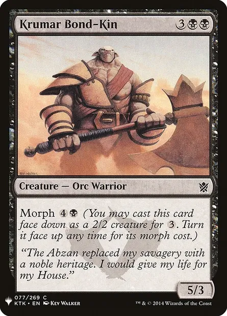 Frère d'armes krumar, carte Magic PLST KTK-77 — extension The List