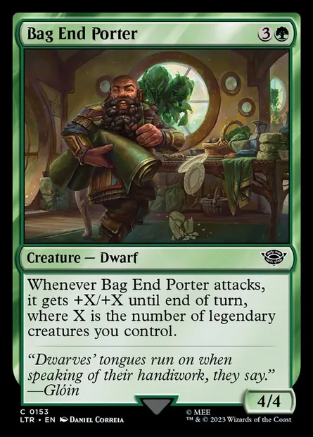 Bag End Porter, Magic card LTR 153 — The Lord of the Rings: Tales of Middle-earth set