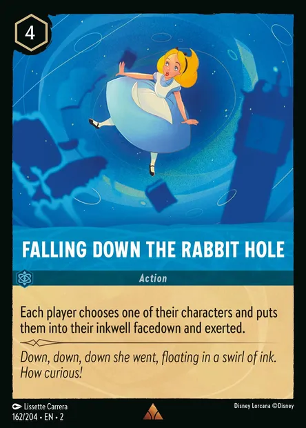 Falling Down the Rabbit Hole, Disney Lorcana card CH2-162 — Rise of the Floodborn set