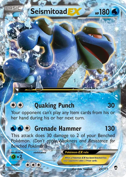Seismitoad EX, Pokémon card FFI 20 — Furious Fists set