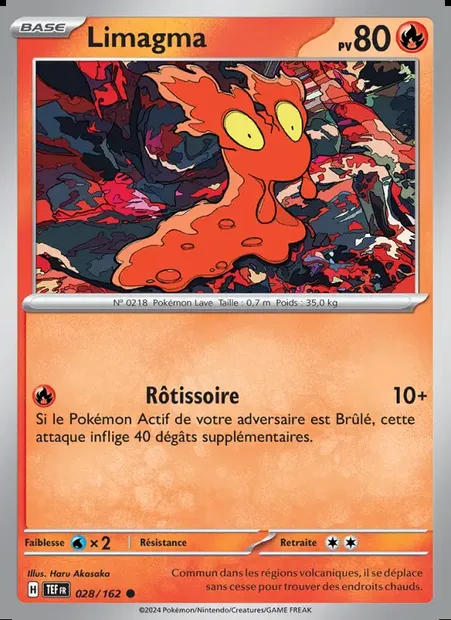 Limagma, carte Pokémon TEF 028 — extension Forces Temporelles