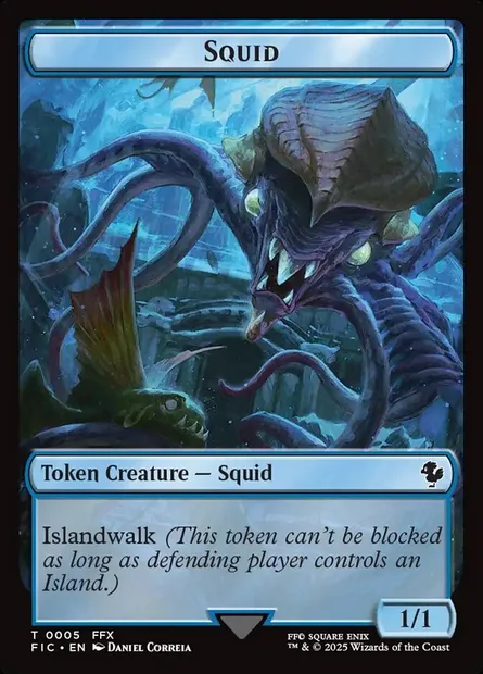 Squid, Magic card TFIC 5 — Final Fantasy Commander Tokens set