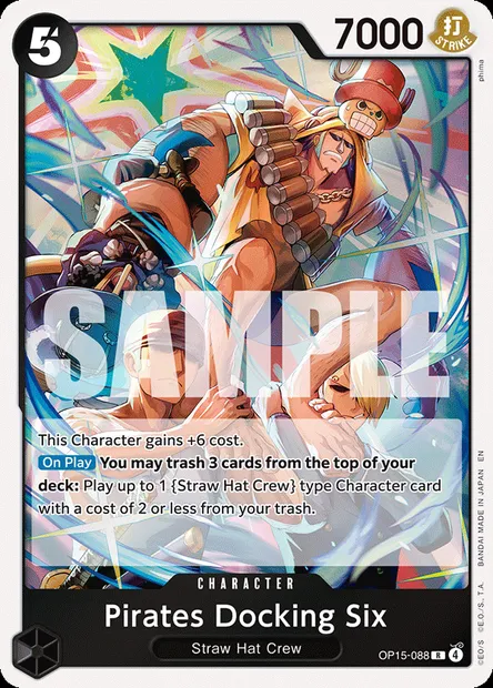 Pirates Docking Six, One Piece card OP15-088 — ADVENTURE ON KAMI’S ISLAND set