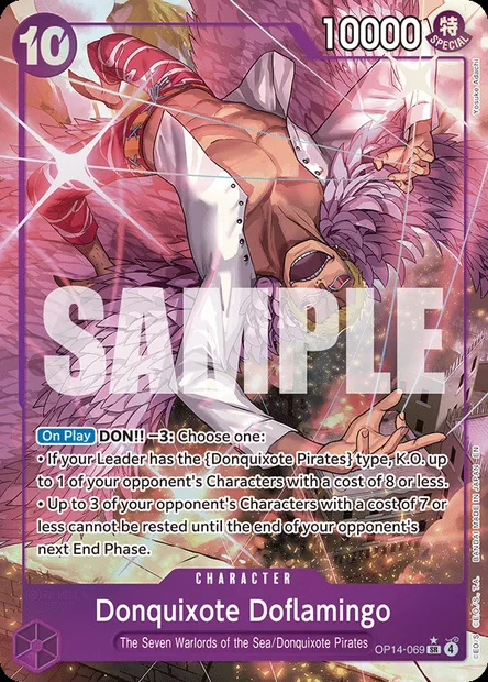 Donquixote Doflamingo, One Piece card OP14-069 — THE AZURE SEA’S SEVEN set