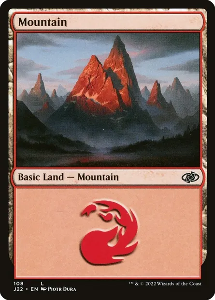 Mountain, Magic card J22 108 — Jumpstart 2022 set