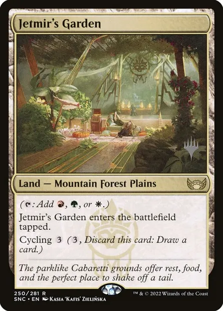 Jardin de Jetmir, carte Magic PSNC 250p — extension Streets of New Capenna Promos