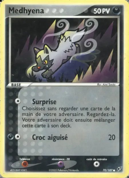 Medhyena, carte Pokémon DX 70 — extension EX Deoxys