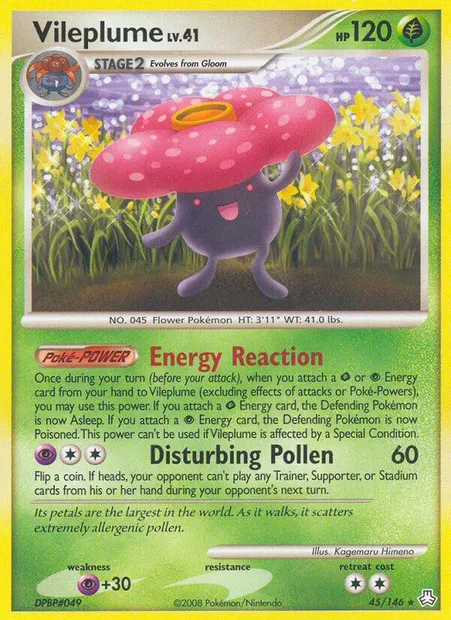 Vileplume, Pokémon card LA 45 — Legends Awakened set