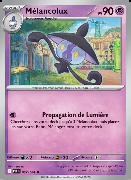 Mélancolux, carte Pokémon PBL 037 — extension Nuit Noire