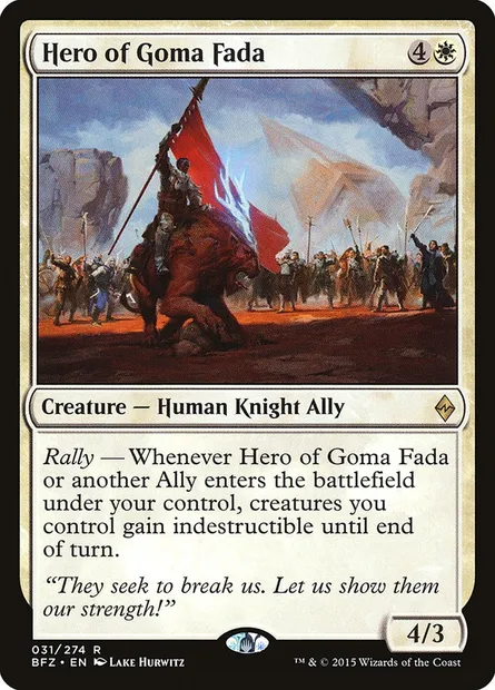 Hero of Goma Fada, Magic card BFZ 31 — Battle for Zendikar set