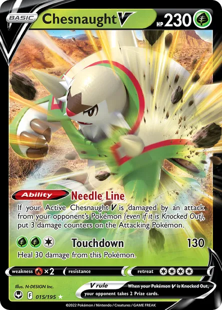Chesnaught V, Pokémon card SIT 015 — Silver Tempest set