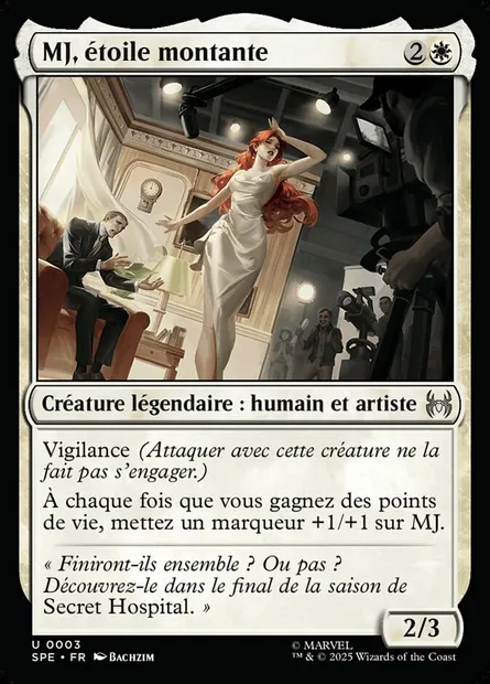 MJ, étoile montante, carte Magic SPE 3 — extension Marvel's Spider-Man Eternal