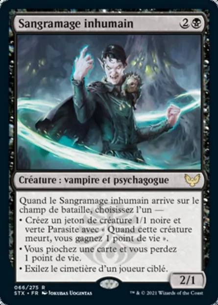 Sangramage inhumain, carte Magic STX 66 — extension Strixhaven: l'Académie des Mages
