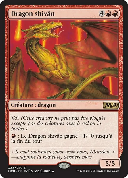 Dragon shivân, carte Magic M20 335 — extension Core Set 2020