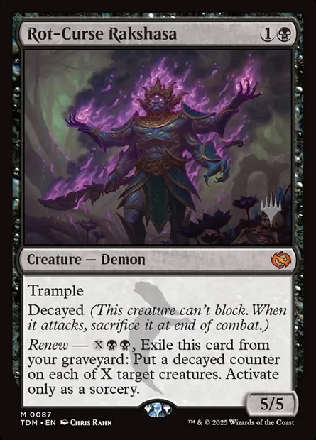 Rot-Curse Rakshasa, Magic card PTDM 87p — Tarkir: Dragonstorm Promos set