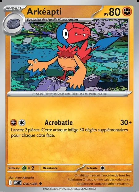 Arkéapti, carte Pokémon WHT 050 — extension Flamme Blanche