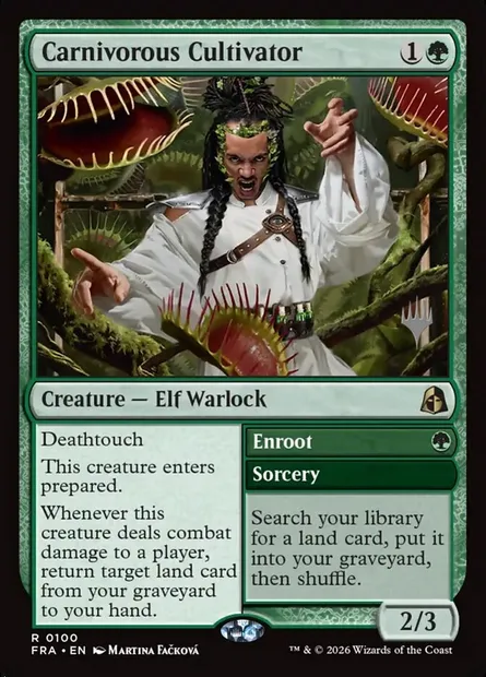 Cultivateur carnivore // Enroot, carte Magic PFRA 100p — extension Reality Fracture Promos