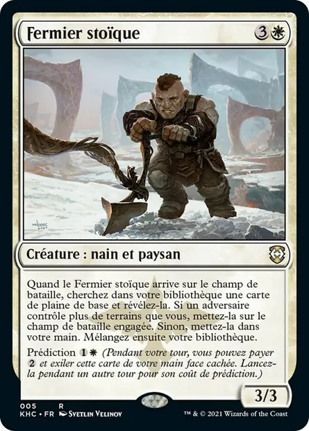 Fermier stoïque, carte Magic KHC 5 — extension Kaldheim Commander