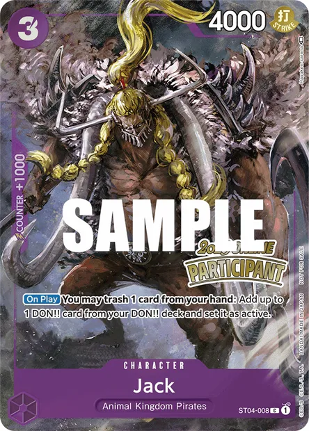 Jack, One Piece card ST04-008 — Animal Kingdom Pirates set