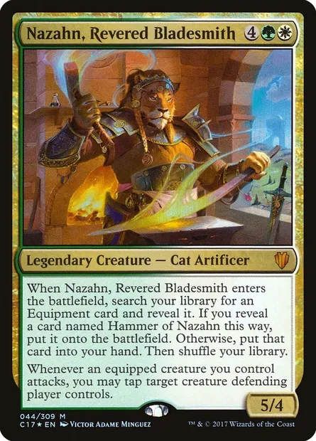 Nazahn, Revered Bladesmith, Magic card C17 44 — Commander 2017 set