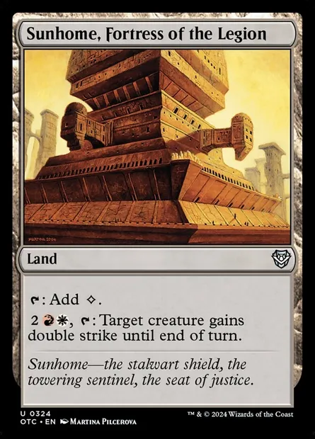 Sunhome, Fortress of the Legion, Magic card OTC 324 — Outlaws of Thunder Junction Commander set