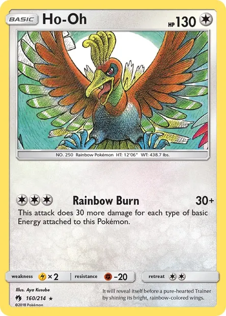 Ho-Oh, Pokémon card LOT 160 — Lost Thunder set
