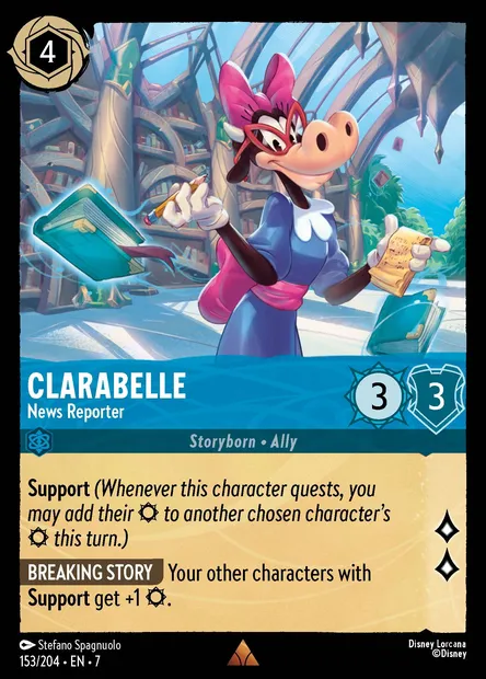 Clarabelle - News Reporter, Disney Lorcana card CH7-153 — Archazia's Island set