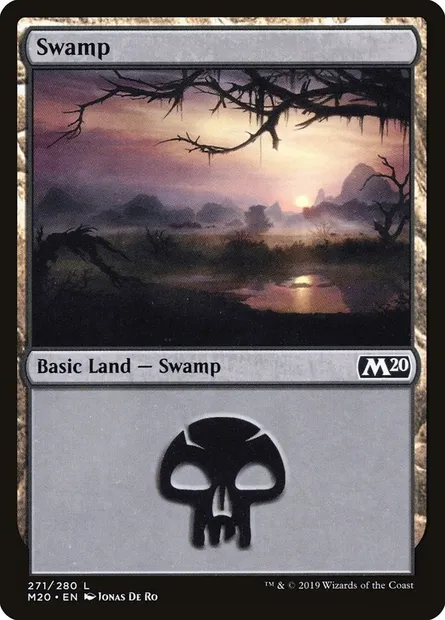 Swamp, Magic card M20 271 — Core Set 2020 set