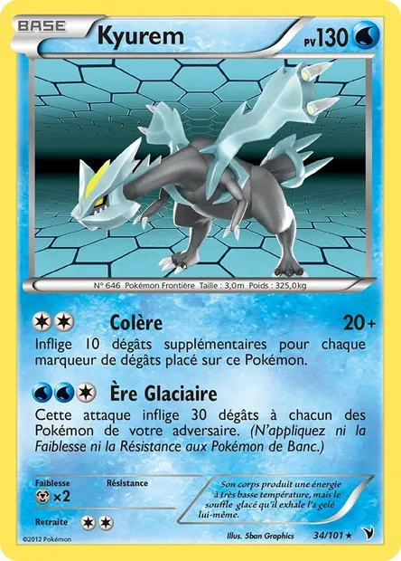 Kyurem, carte Pokémon NVI 34 — extension Nobles Victoires