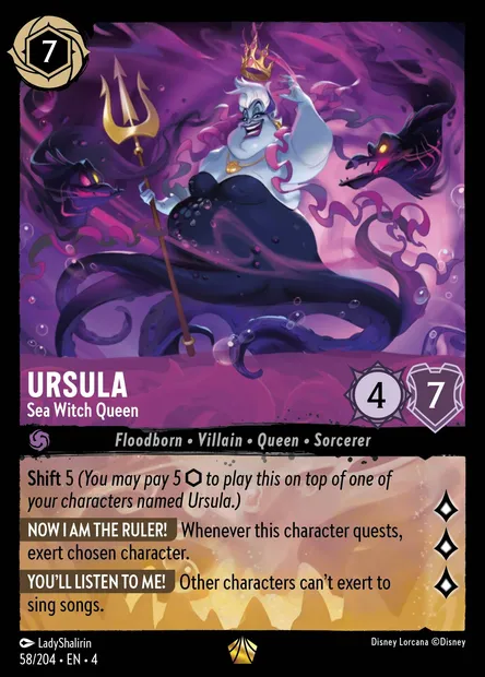 Ursula - Sea Witch Queen, Disney Lorcana card CH4-058 — Ursula's Return set