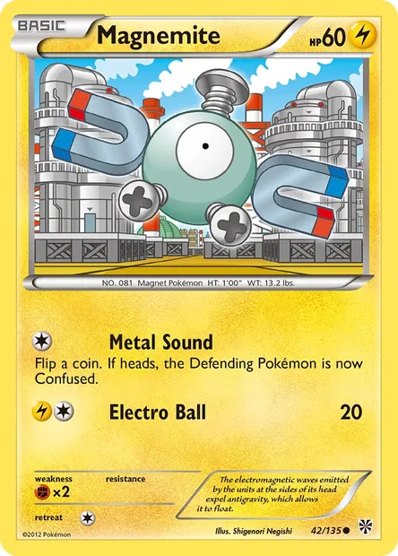 Magnemite, Pokémon card PLS 42 — Plasma Storm set