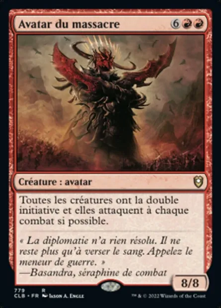 Avatar du massacre, carte Magic CLB 779 — extension Commander Légendes : la bataille de la Porte de Baldur
