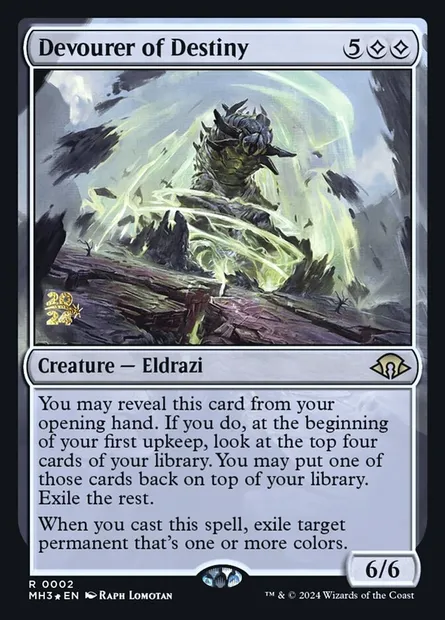 Dévoreur de destinée, carte Magic PMH3 2s — extension Modern Horizons 3 Promos