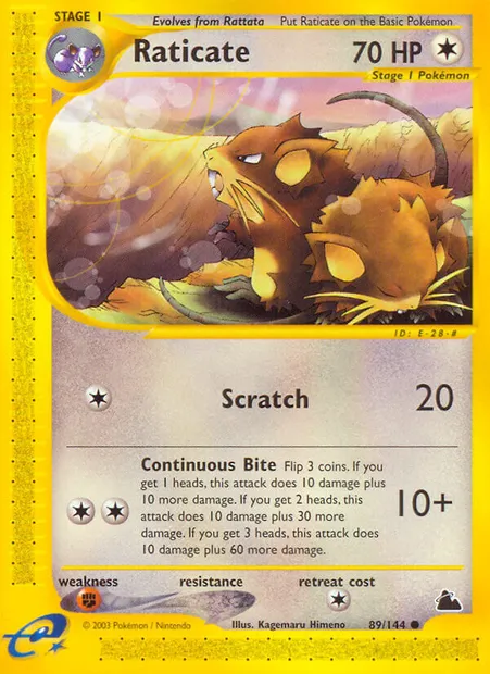 Raticate, Pokémon card SK 89 — Skyridge set