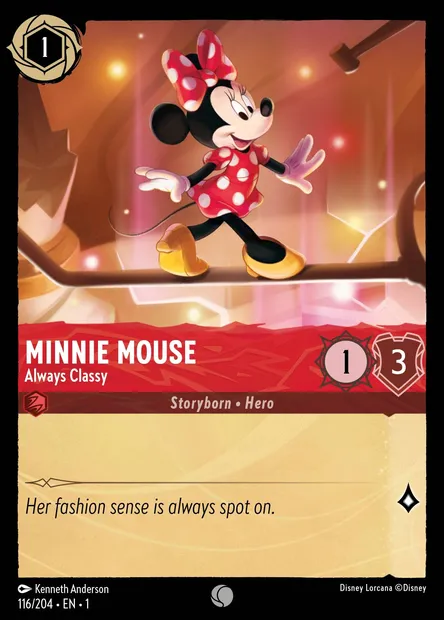 Minnie Mouse - Always Classy, Disney Lorcana card CH1-116 — The First Chapter set