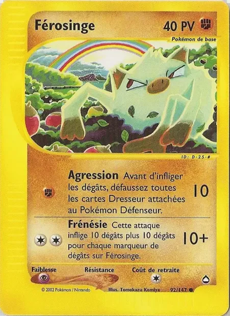 Férosinge, carte Pokémon AQ 92 — extension Aquapolis